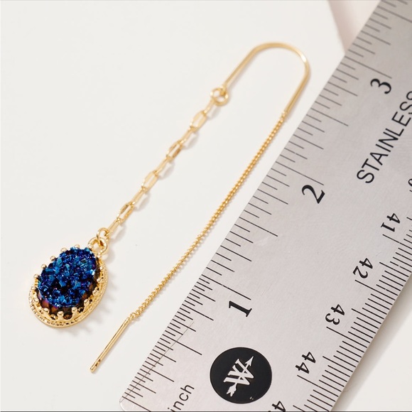 AVENUE ZOE DRUZY STONE CHAIN DANGLE EARRINGS 💖IN STORES💖 - Picture 3 of 3